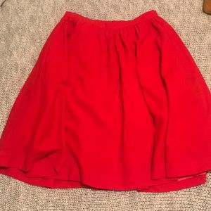 Red midi skirt